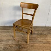 Series Lot of 8 chairs bistro Luterma in light wood Year 1950