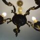 Lustre 5 braches + 2 appliques bronze