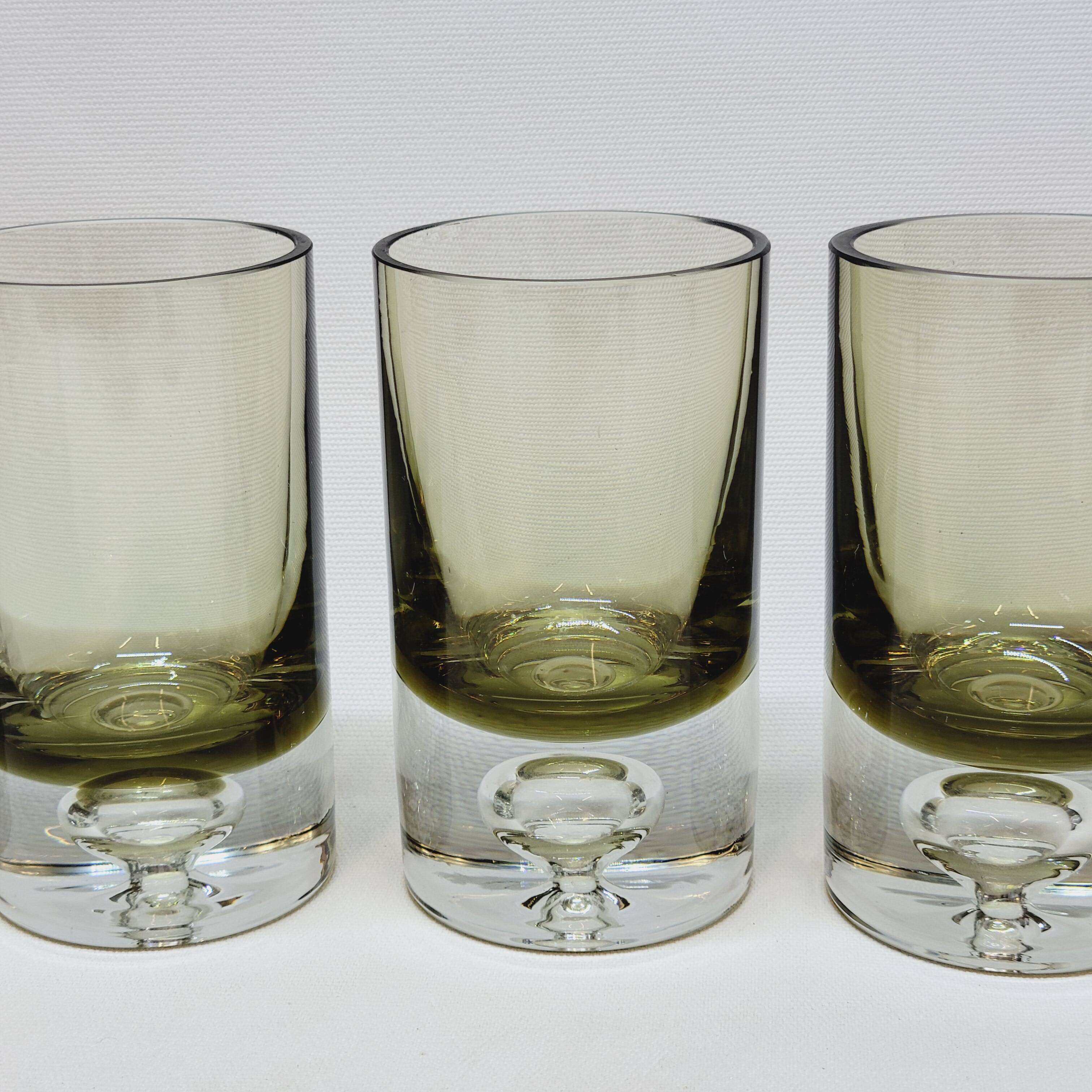 4 vintage whiskey glasses in smoked glass bubble design tapio wirkkala?