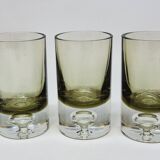 4 vintage whiskey glasses in smoked glass bubble design tapio wirkkala?