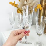 Lot of 6 chiseled crystal flutes