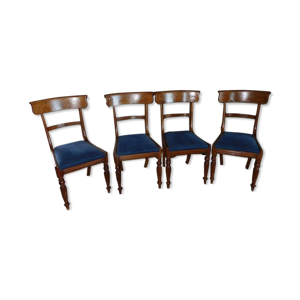 Serie de 4 chaises en acajou du XIX ème siecle