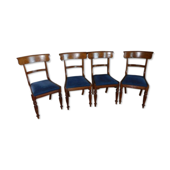 Set of 4 mahogany chairs from the 19th century.