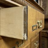 Notary cabinet with drawers in solid walnut, Napoleon III period, circa 1850
