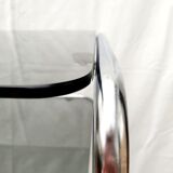 Design console 70 metal chromed smoked glass