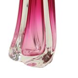 Lampe de table violet rose en cristal Val Saint Lambert Swirl années 60