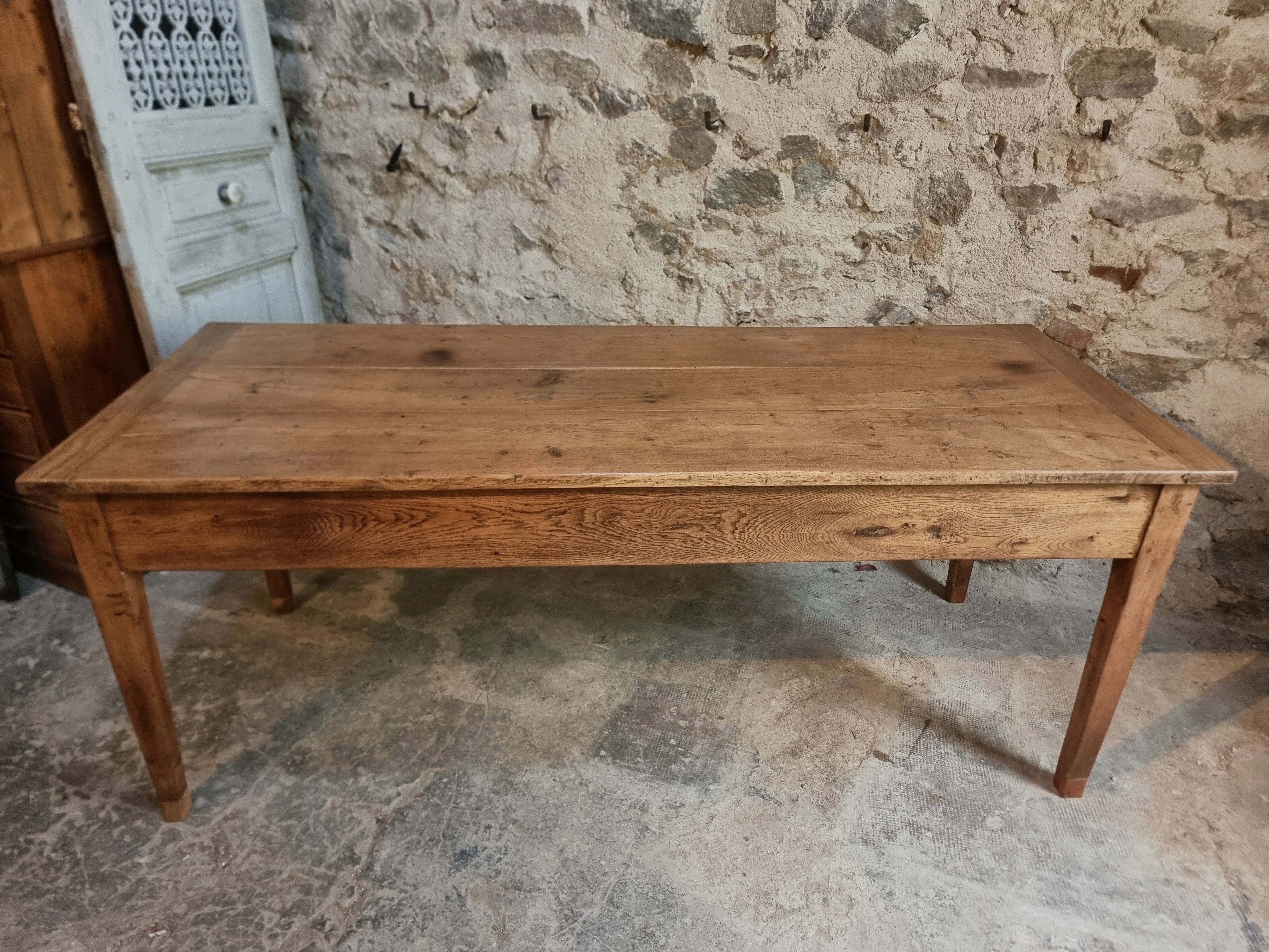 Old oak farmhouse table, dining table, Auvergne, circa 1750–1800