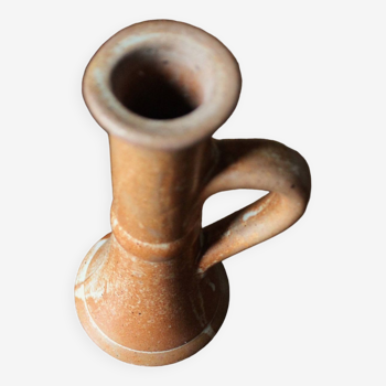 Candle holder with vintage marbled sandstone handle