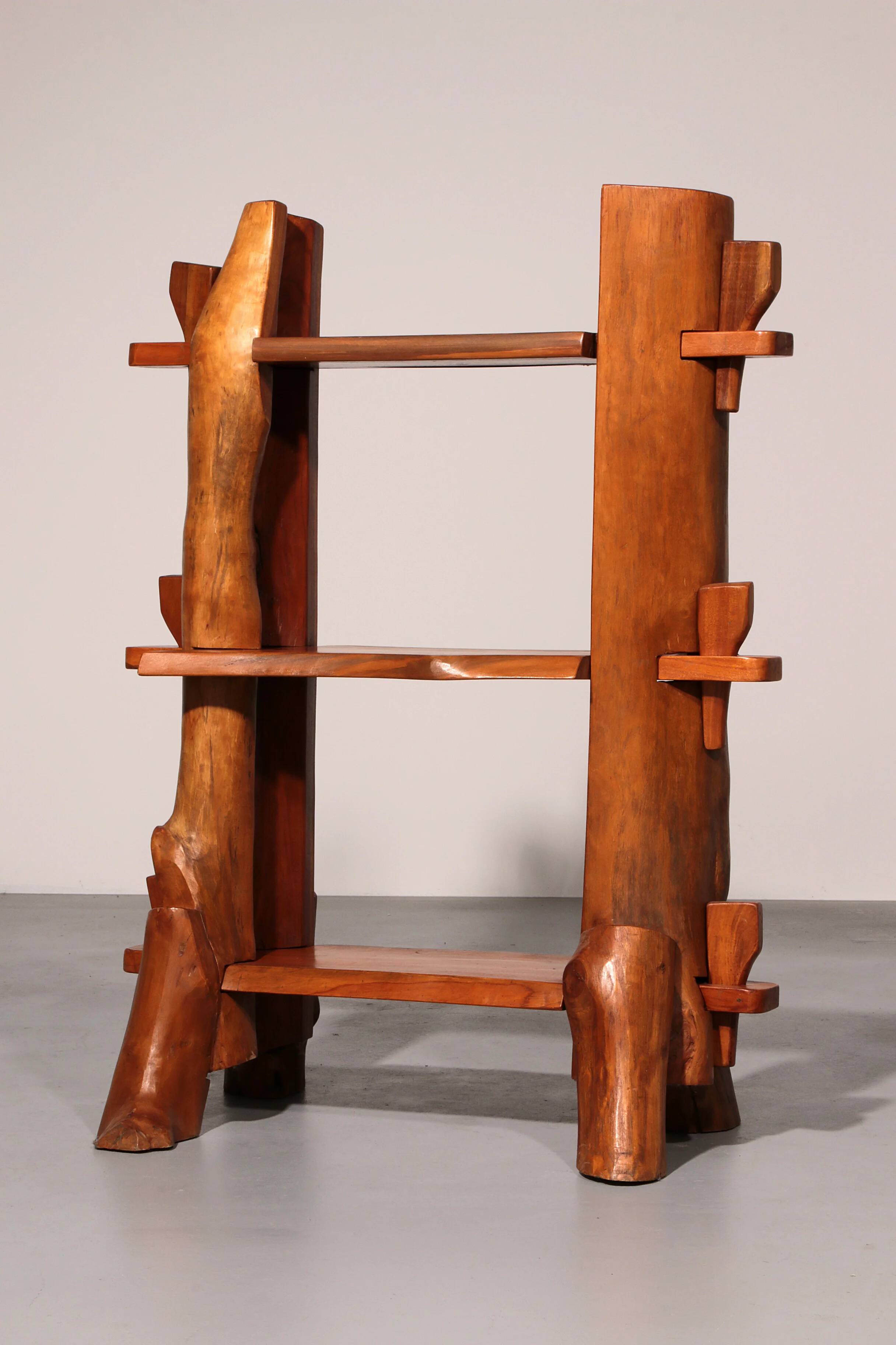 A playful mid-century French wooden bookcase 1960