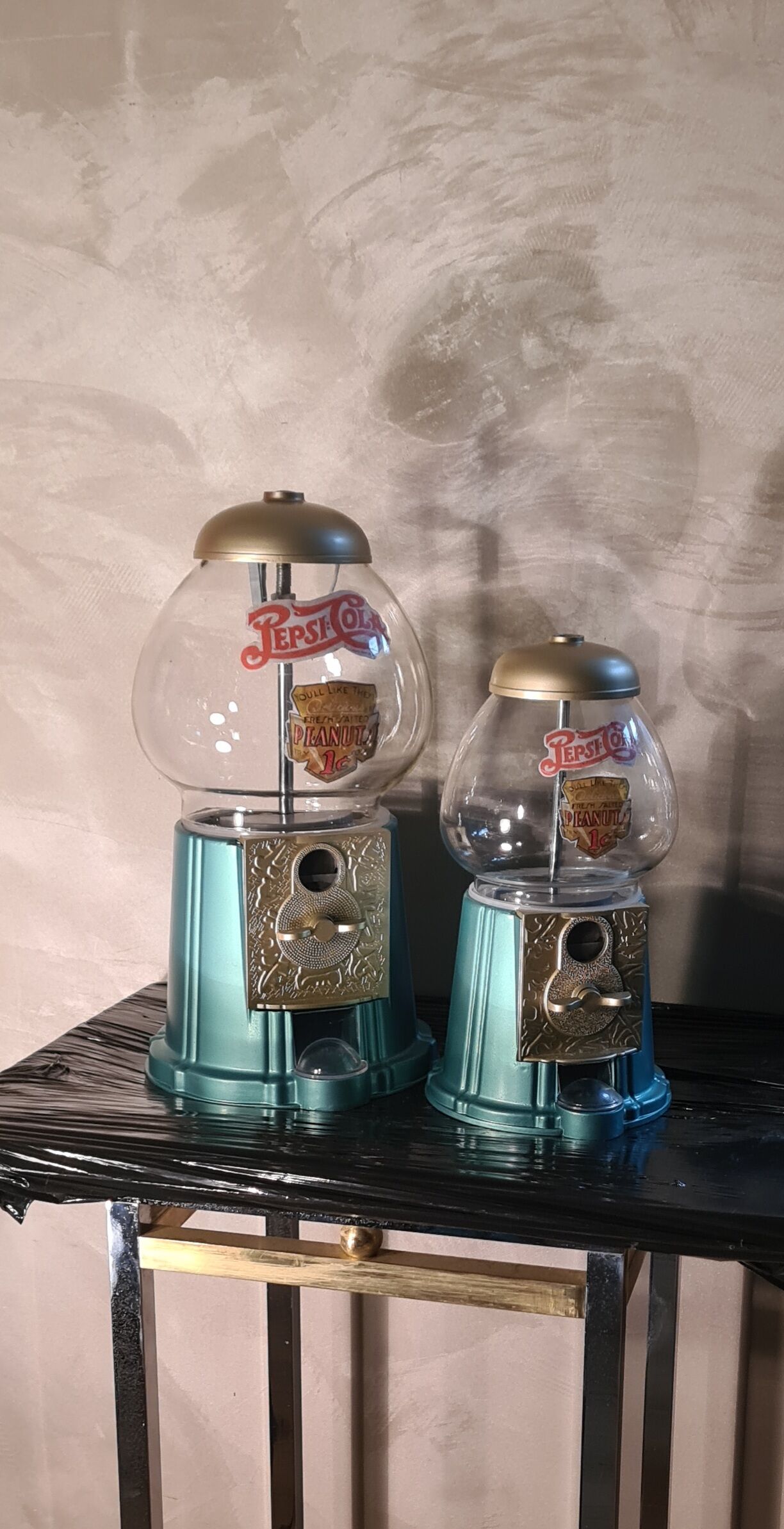 Distributor duo big 37cm and 28cm green metal and gold works in free