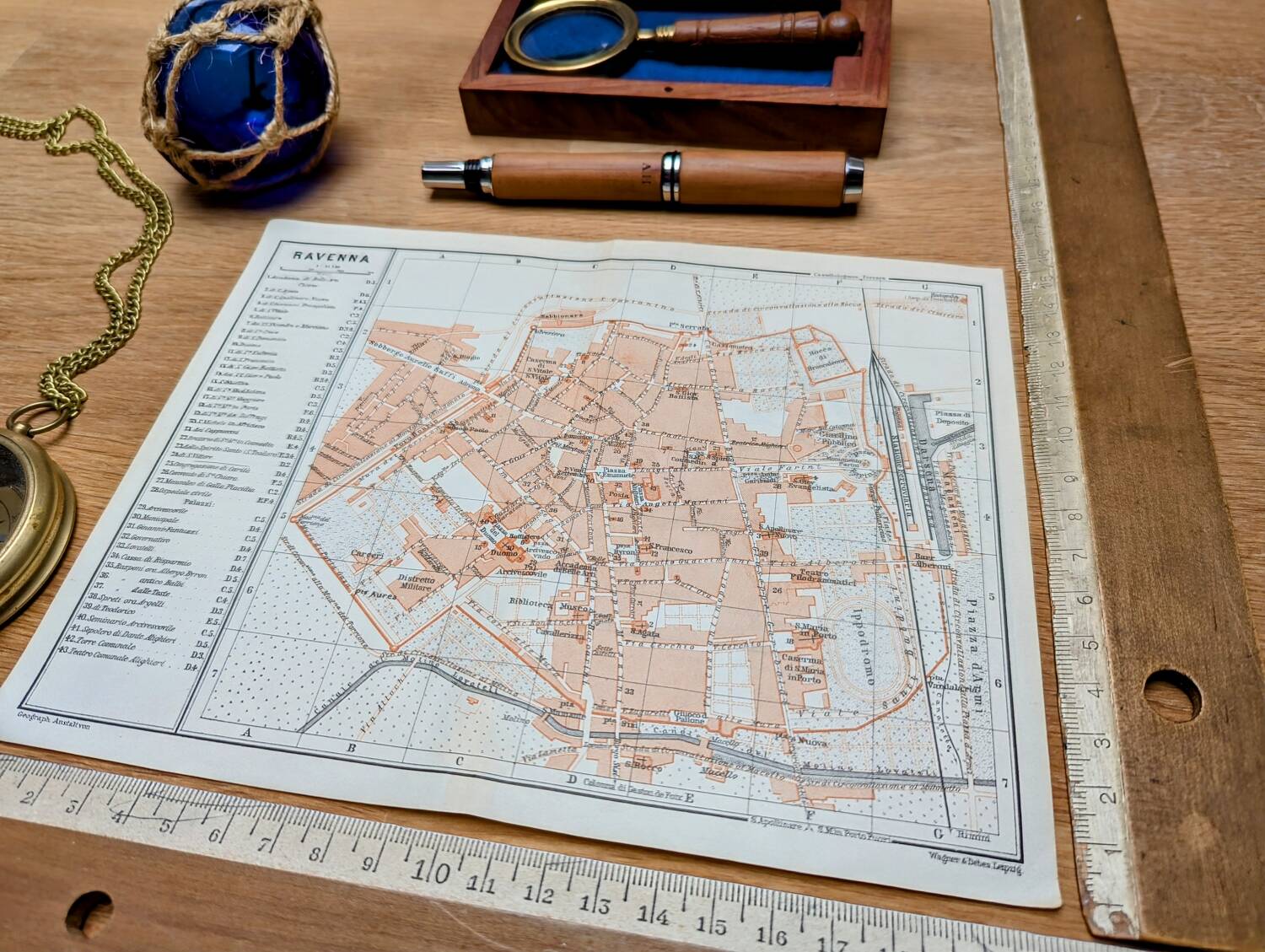 Printed in 1909, Map of Ravenna, Italy.