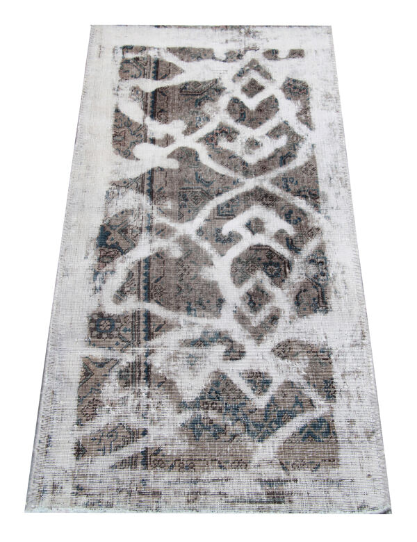 tapis persan gris gris traditionnel tissé à la main tapis de salon oriental 63x137cm