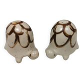 Tortues en céramique comme ensembles de sel et de poivre fabriqués pour Søholm danois dans les années 1970-1980.