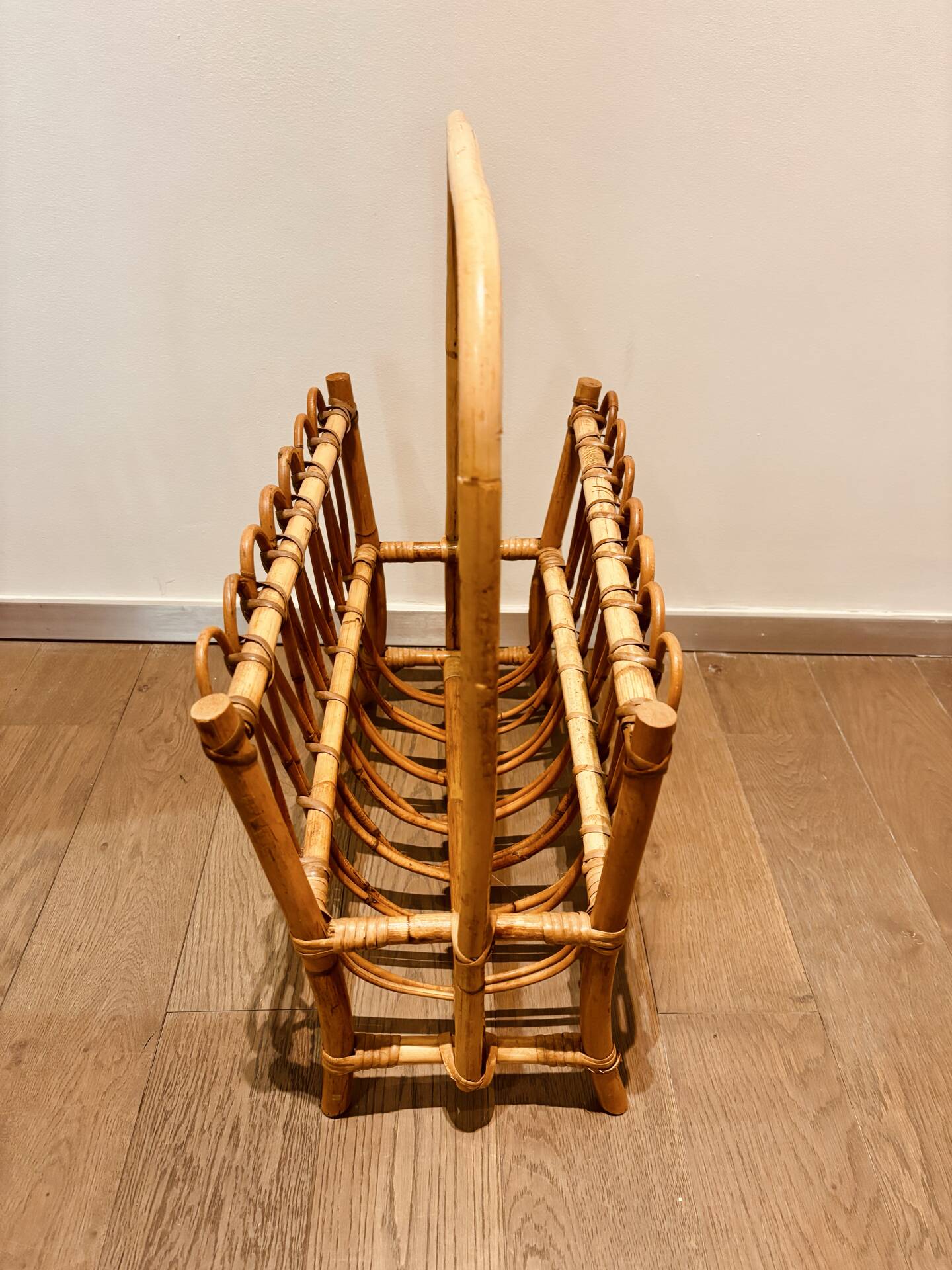 Vintage bamboo magazine rack