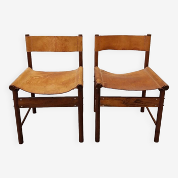 Pair of Brazilian Jockey chairs designed by Jorge Zalszupin