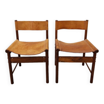 Pair of Brazilian Jockey chairs designed by Jorge Zalszupin