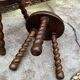 3 vintage turned wood stools