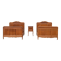 Pair of beds and Art Nouveau bedside in oak, France, circa 1910
