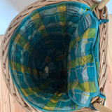 Wicker basket on wheels