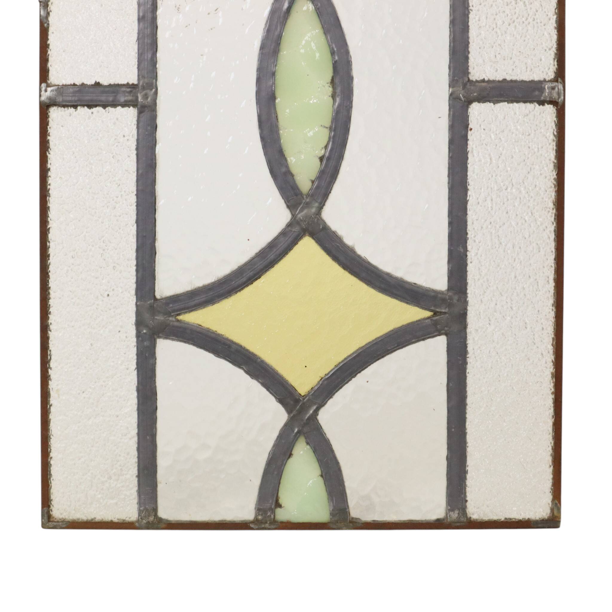 Art Deco Geometric Stained Glass Window 51x24cm