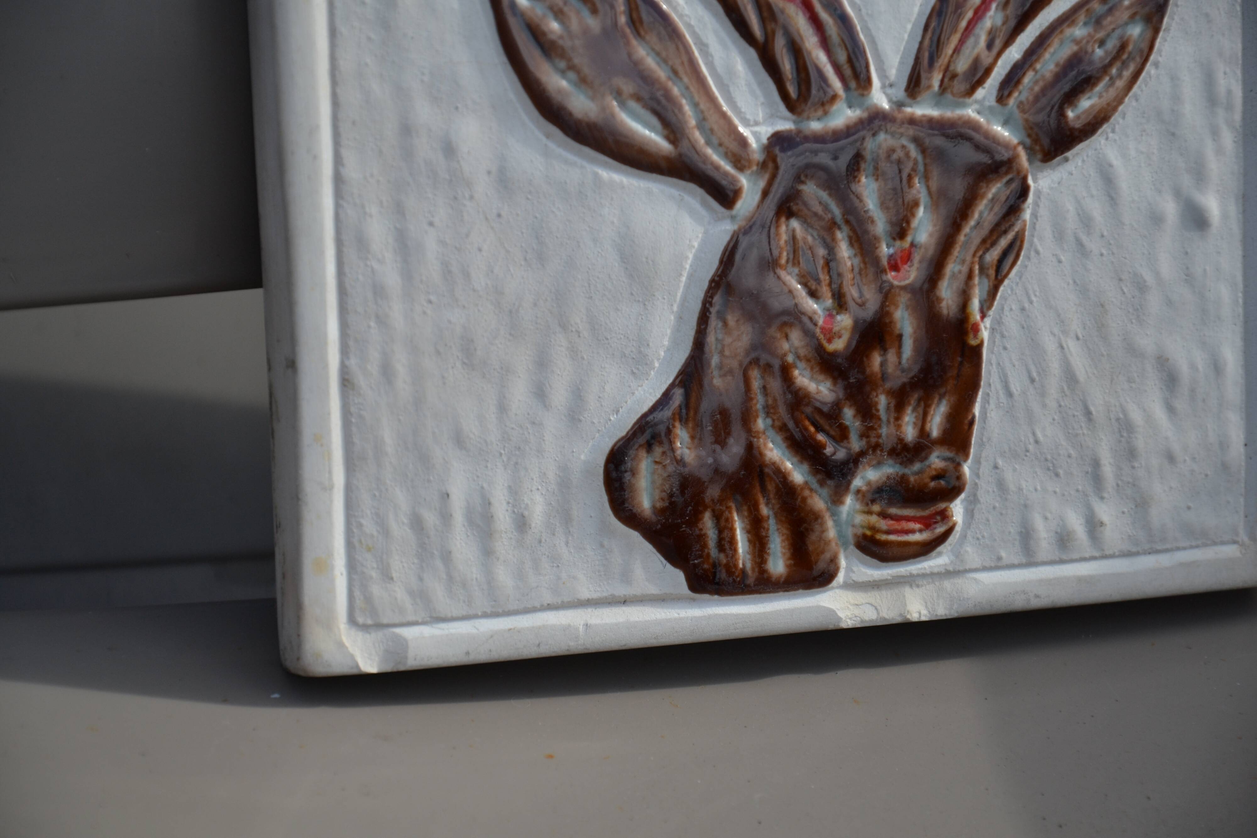 Robert Loiseleur ceramic wall plaque, 1950s-60s