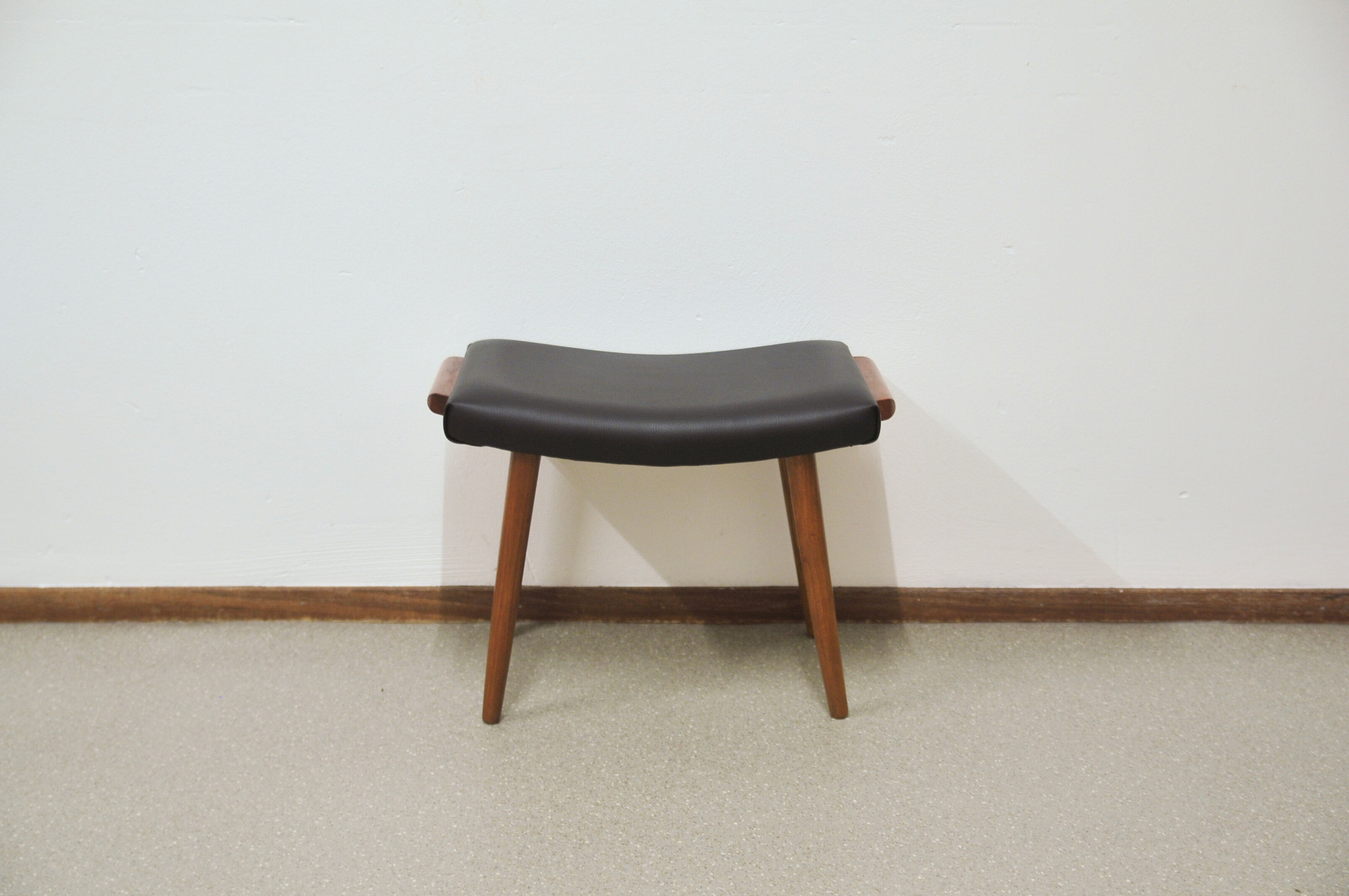 Vintage danish skai and teak stool