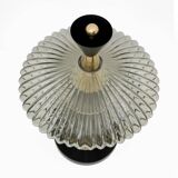 Paire de lampes de table en forme de champignon en verre de Murano et laiton