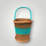 Vintage wicker basket and scoubidou