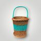 Panier en osier et scoubidou vintage