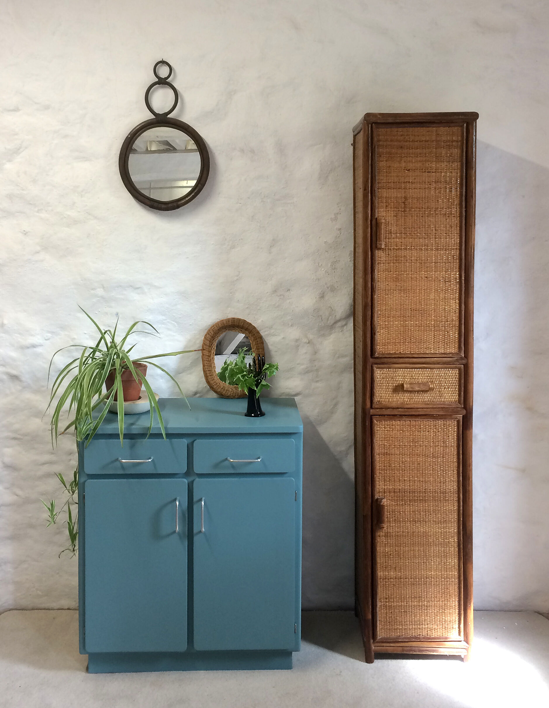 Bamboo and rattan closet