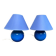 Pair of blue bedside lamps from the 60s by Les lampes d'Albret