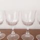Chiseled stemware, set of 5 vintage water glasses