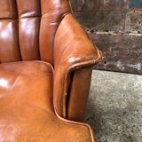 Leather club armchair