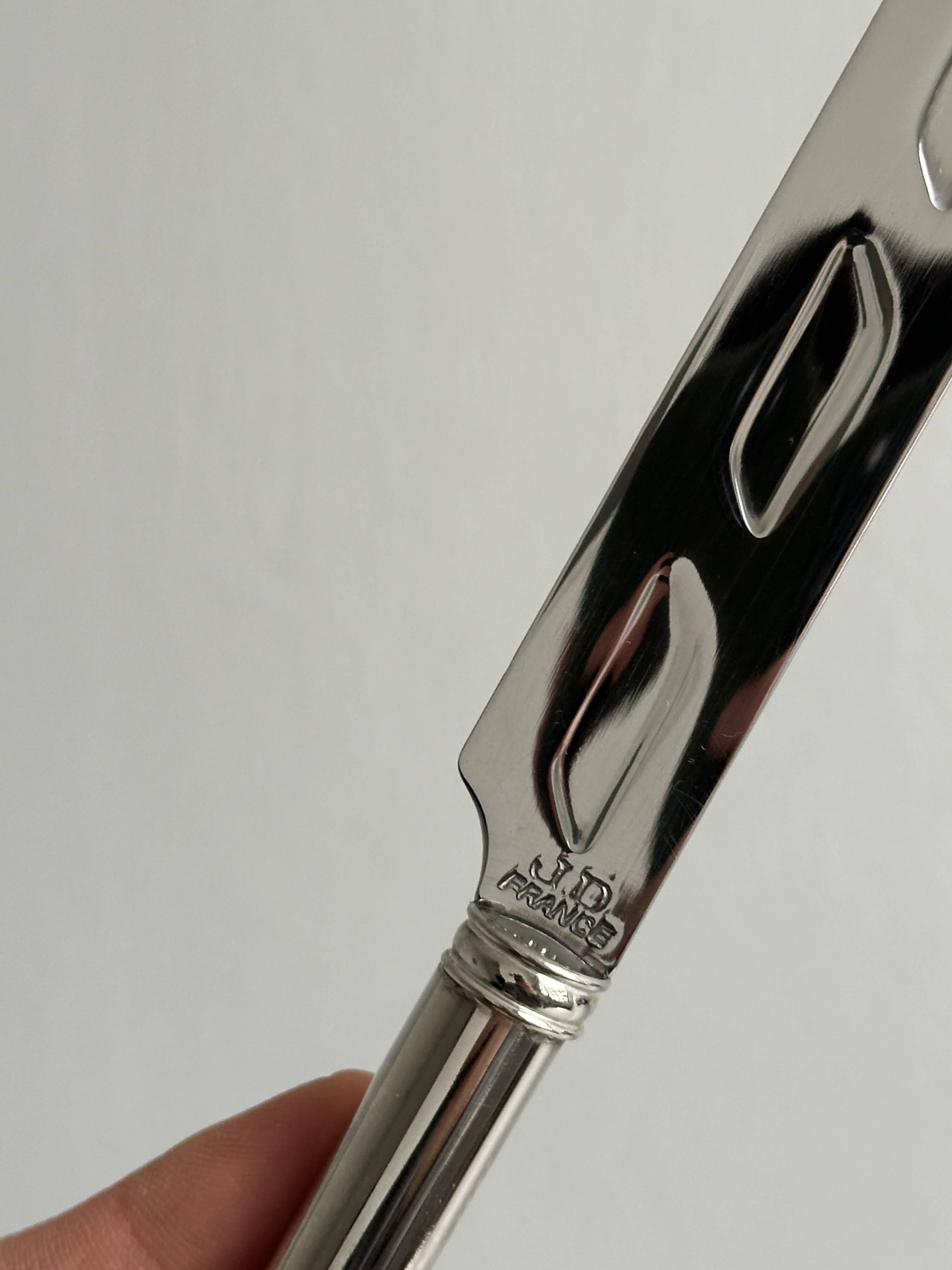 Stainless steel foie gras knife, duck decor handle