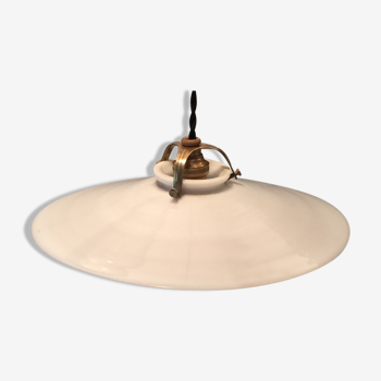 Old suspension in white opaline and brass N°12