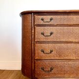 Commode vintage rotin cannage
