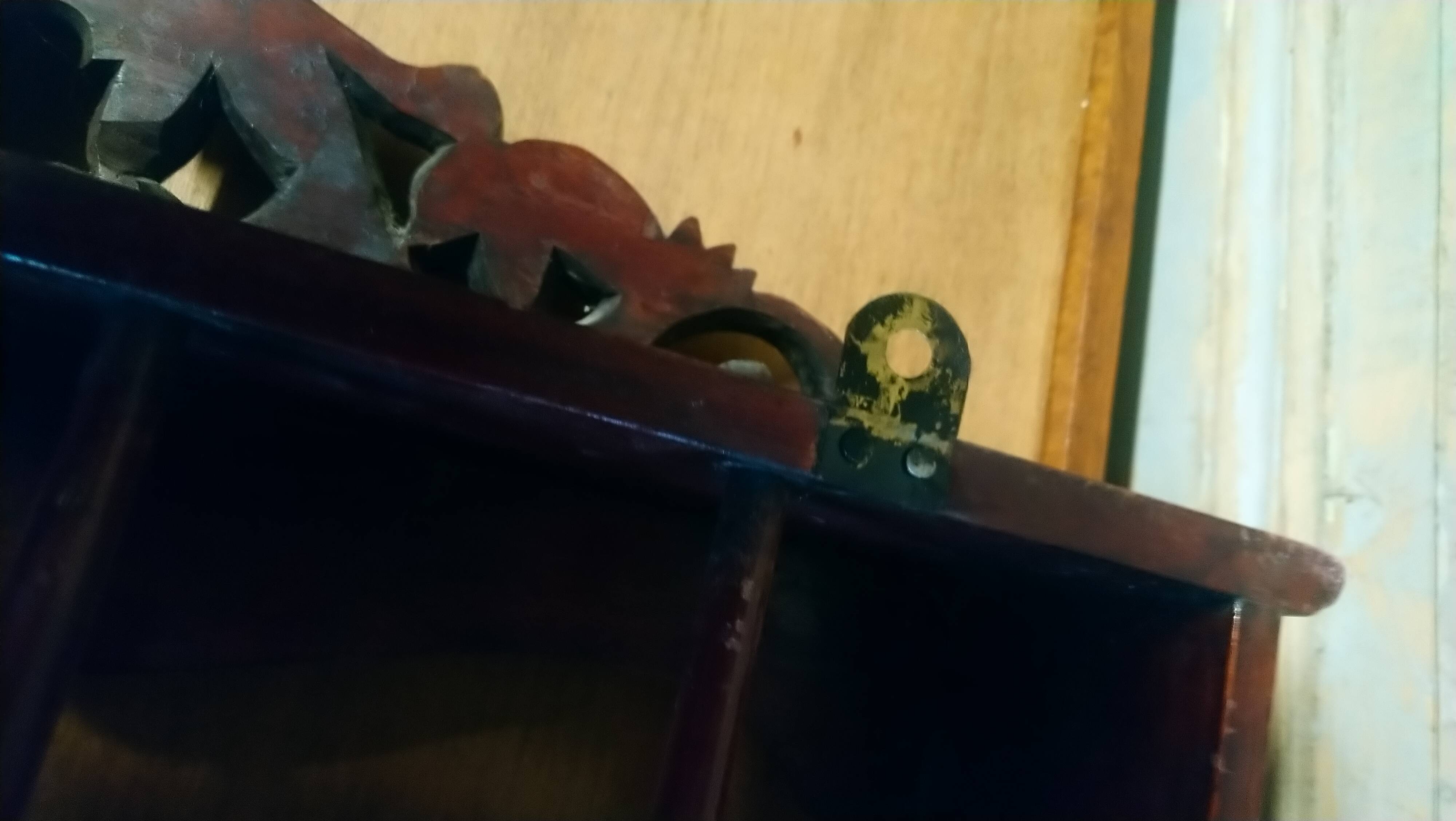 Carved wooden wall shelf for collection or other.