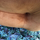 Orange velvet armchair