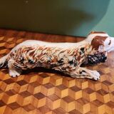 Décor de jardin chien en faïence