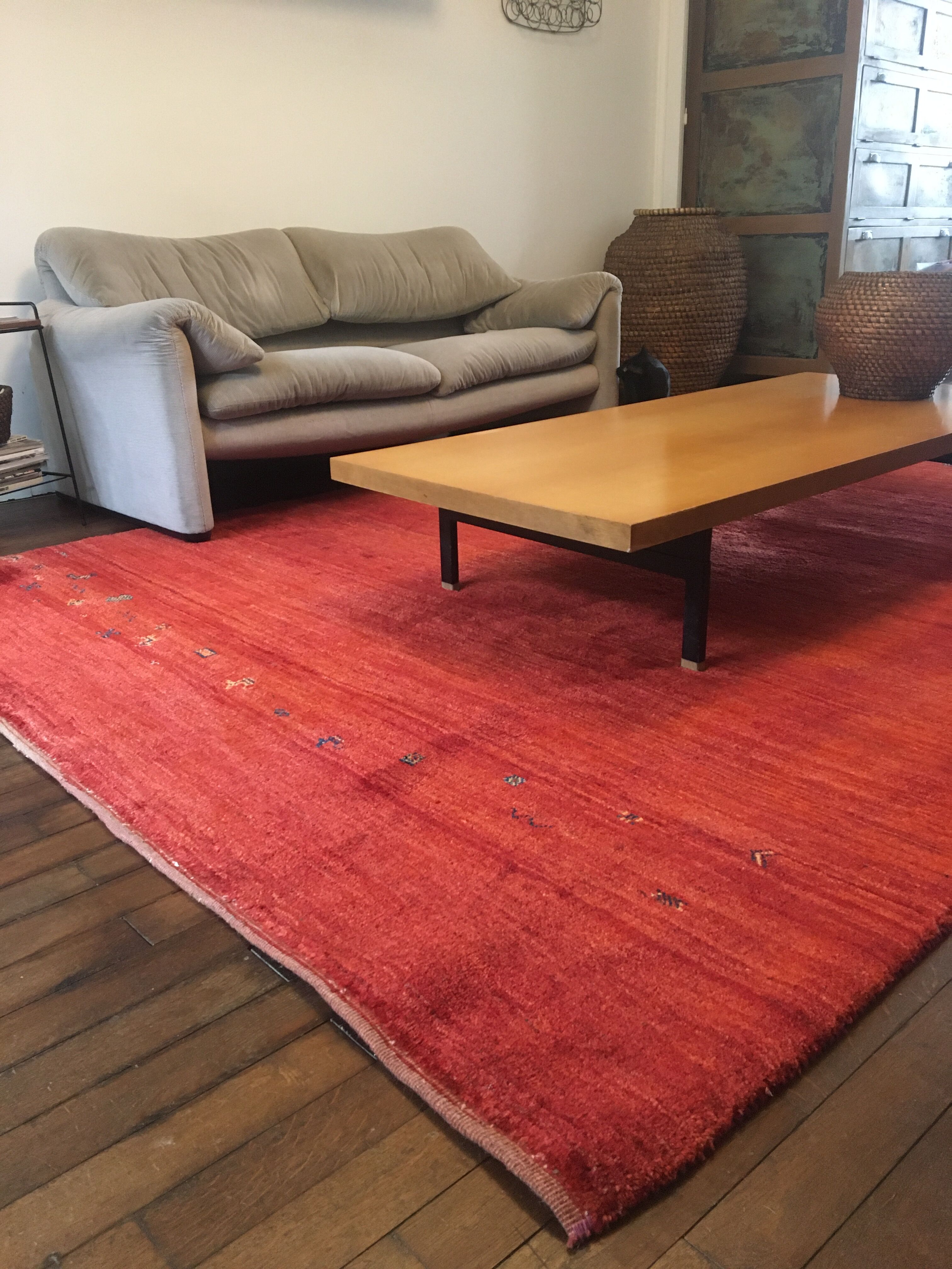 Modernist light wood and metal coffee table 1950