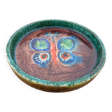 Majolica Butterfly Ceramic Bowl, 1960s