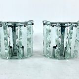 Set of two cut glass sconces by Zero Quattro, Italy 1970s