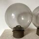 Plafonniers vintage globes en verre fumé