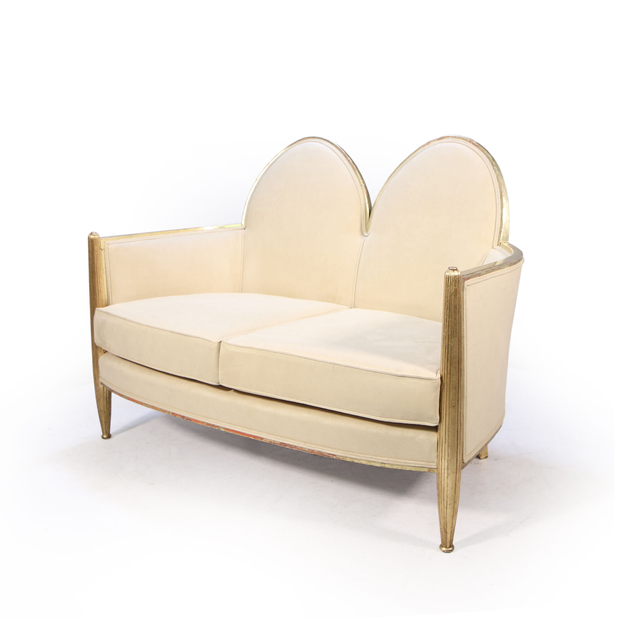 French Art Deco Sofa in Parcel Gilt wood