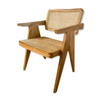 Retro V shape chair : rattan &teak