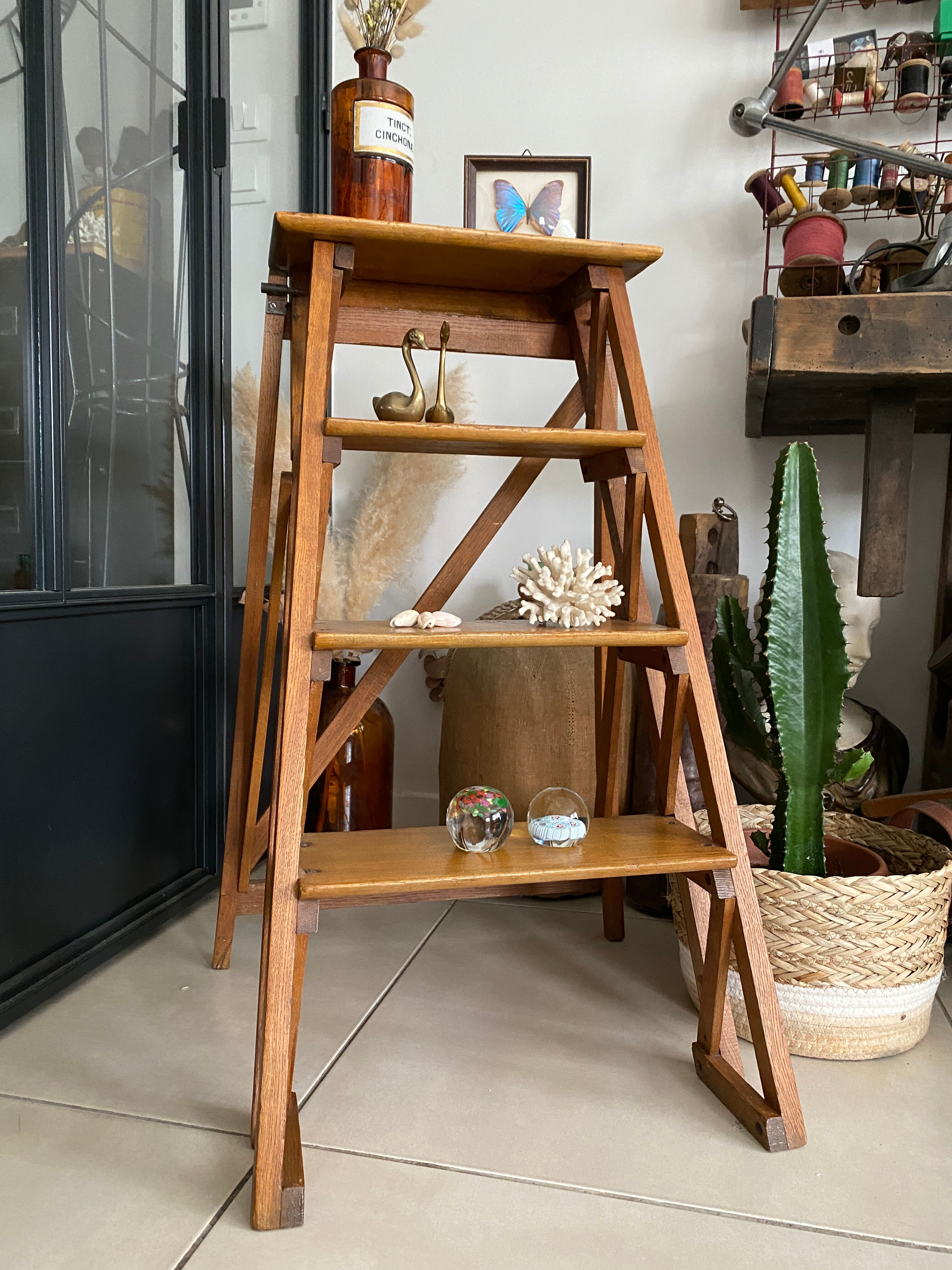 Vintage wooden stepladder