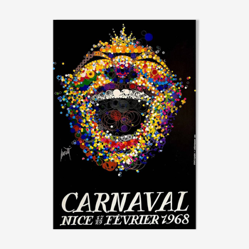 Affiche original Carnaval de Nice 1968 par Raymond Moretti - Petit Format - On linen