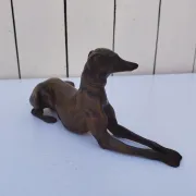 Chien lévrier en bronze, art déco, décoration vintage