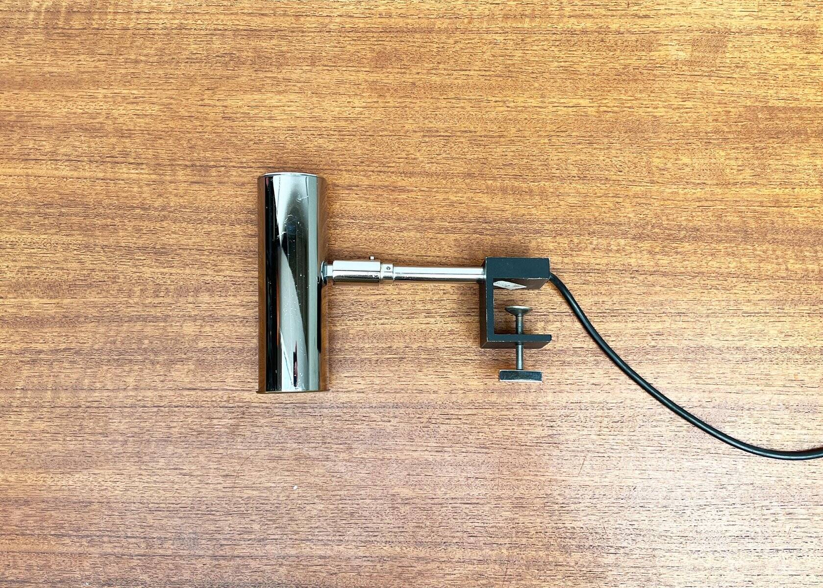 Mid-Century Modern minimalist clamp lamp by Cosack, 1960s.