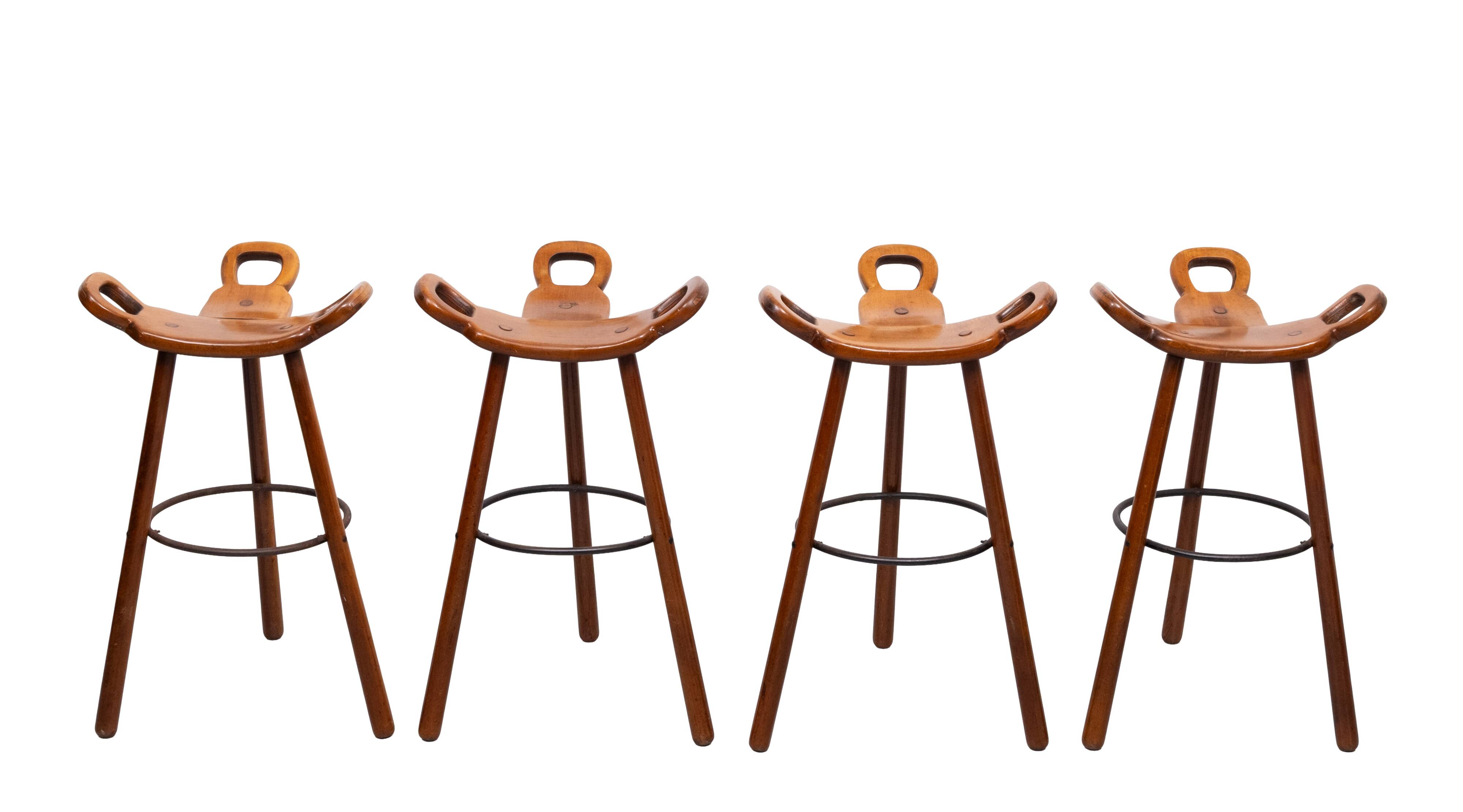 'Marbella' Bar stools by Sergio Rodrigues for Confonorm Spain 1970s